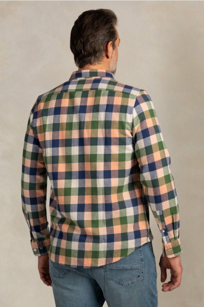 NZA oranje heren overhemd | Model achteraanzicht