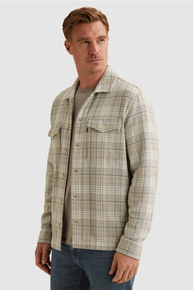 Vanguard beige heren overhemd | Model zijaanzicht