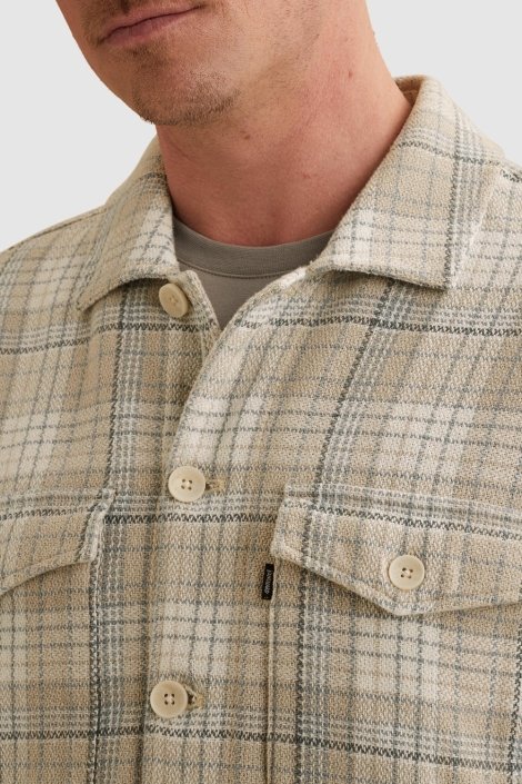 Vanguard beige heren overhemd | Close up
