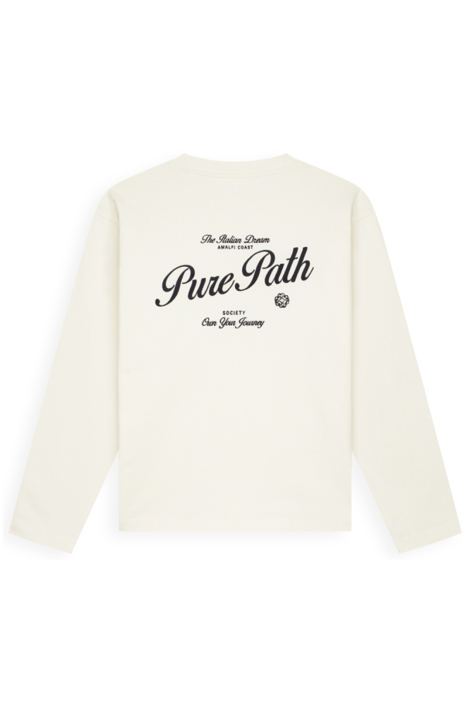 Pure Path ecru heren t-shirt | Achteraanzicht