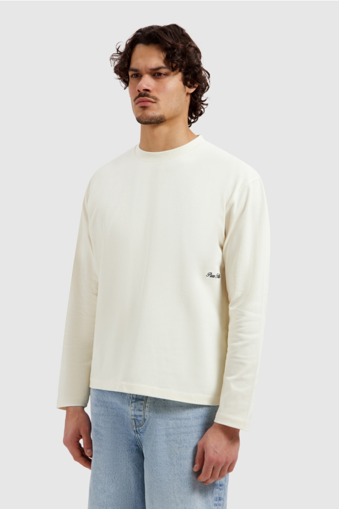 Pure Path ecru heren t-shirt | Model vooraanzicht