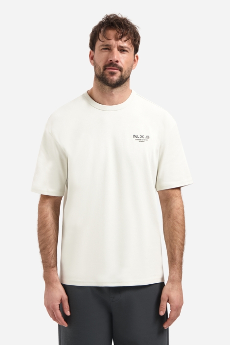 NO-EXCESS witte heren t-shirt | Model vooraanzicht
