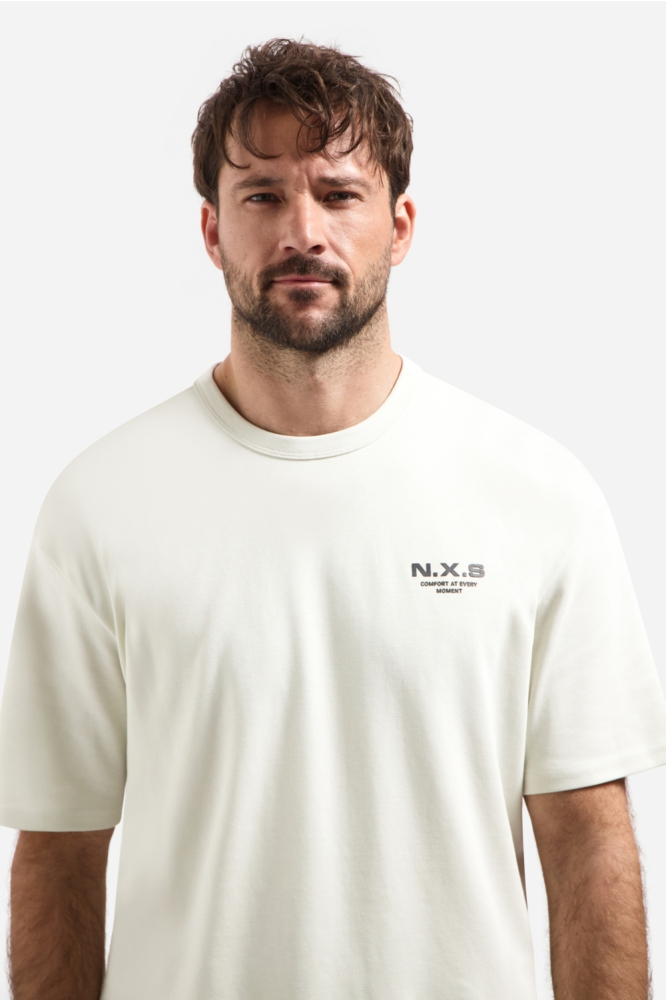 NO-EXCESS witte heren t-shirt | Close up