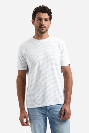 NO-EXCESS t-shirt crewneck striped Blauw