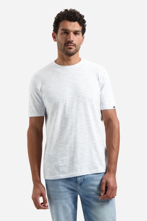 NO-EXCESS blauwe heren t-shirt | Model vooraanzicht