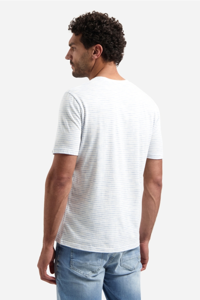 NO-EXCESS blauwe heren t-shirt | Model achteraanzicht