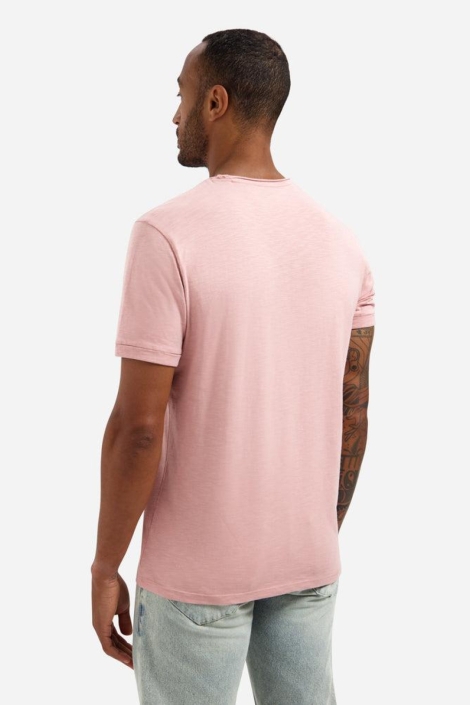 NO-EXCESS roze heren t-shirt | Model achteraanzicht