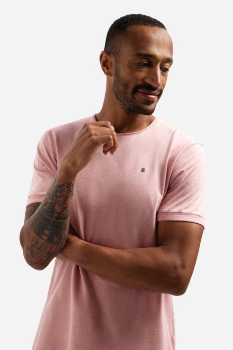 NO-EXCESS roze heren t-shirt | Model vooraanzicht
