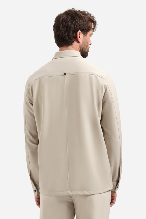 NO-EXCESS beige heren overhemd | Model achteraanzicht