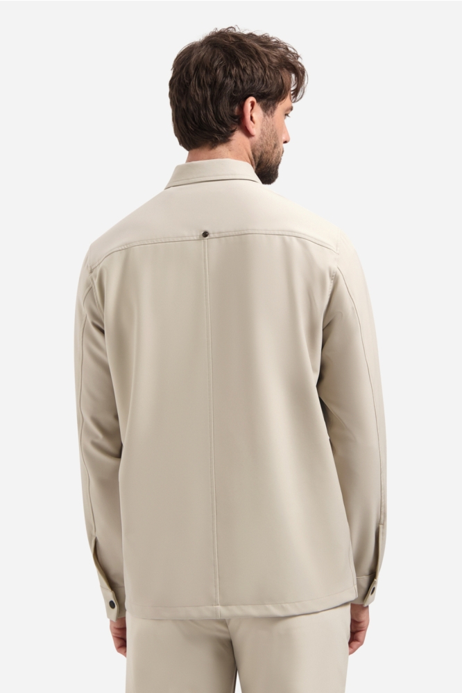 NO-EXCESS beige heren overhemd | Model achteraanzicht