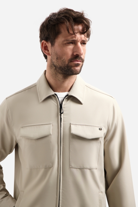 NO-EXCESS beige heren overhemd | Model vooraanzicht