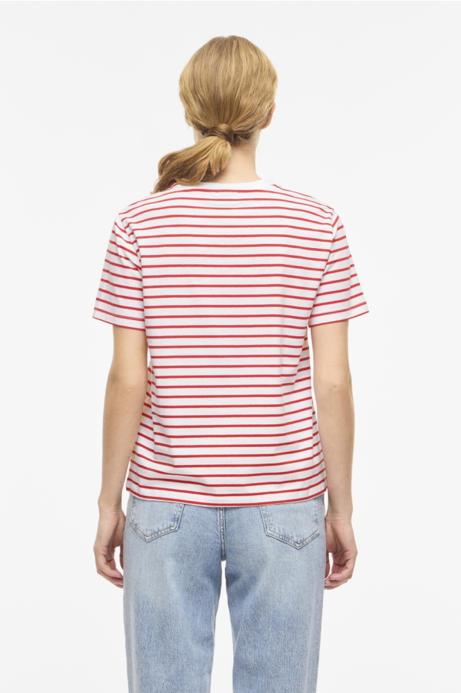 Vila witte dames t-shirt | Model achteraanzicht