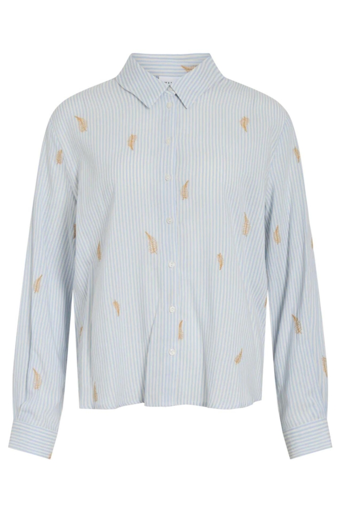 Vila blauwe dames blouse | Vooraanzicht