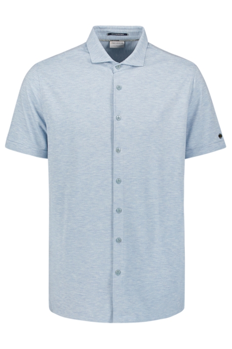 NO-EXCESS blauwe heren overhemd | Vooraanzicht