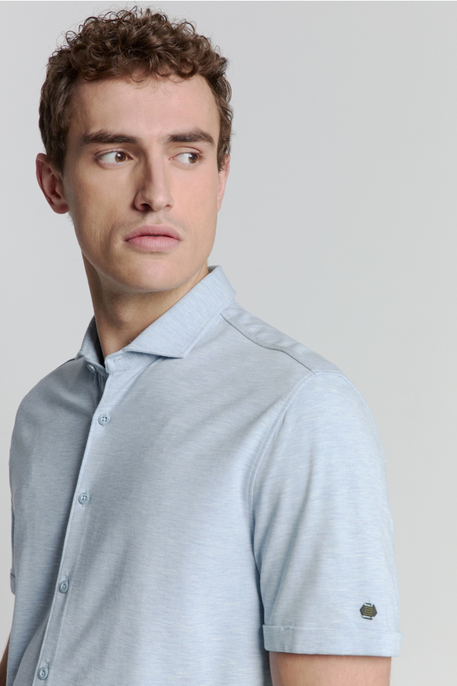 NO-EXCESS blauwe heren overhemd | Close up