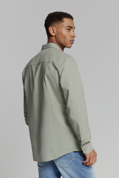 NO-EXCESS groene heren overhemd | Model achteraanzicht