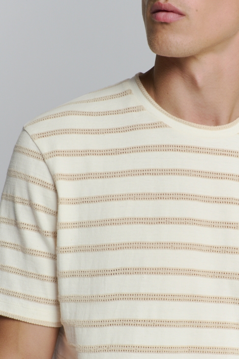 NO-EXCESS beige heren t-shirt | Kleurstaal