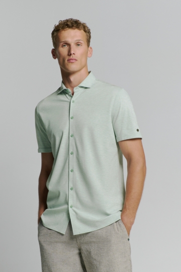 NO-EXCESS shirt short sleeve jersey melange s Groen