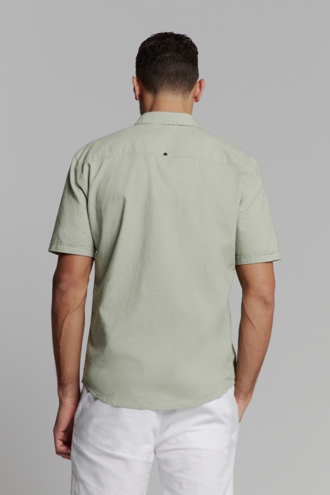 NO-EXCESS groene heren overhemd | Model achteraanzicht