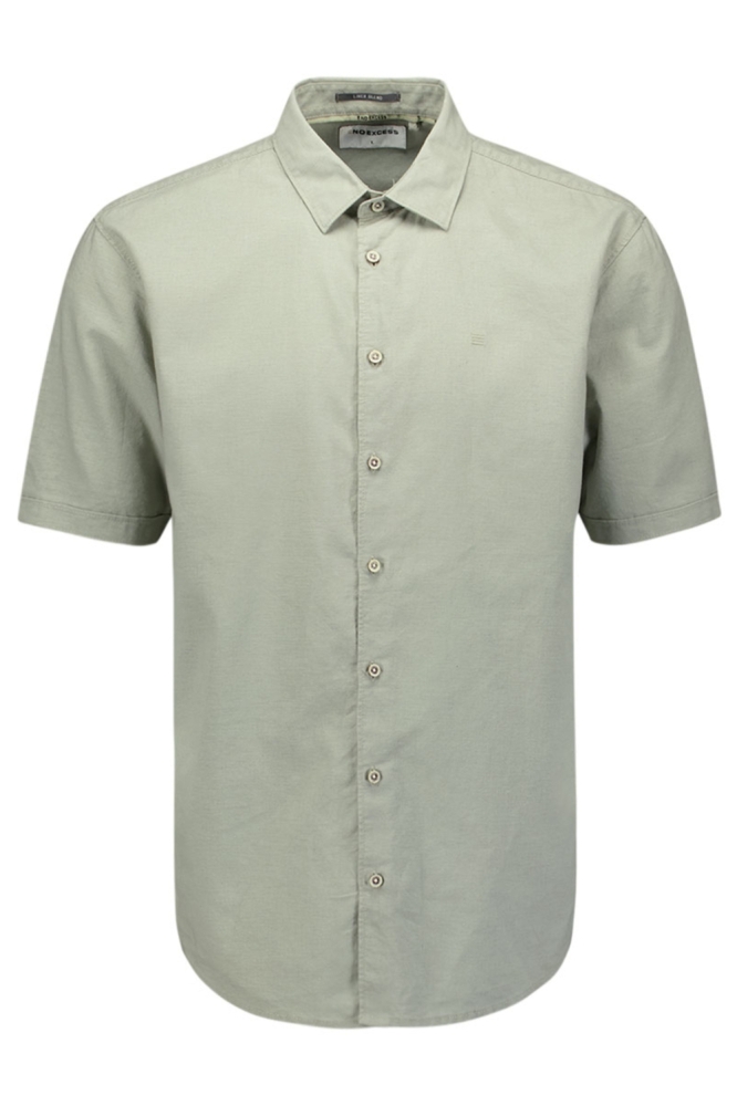 NO-EXCESS groene heren overhemd | Vooraanzicht
