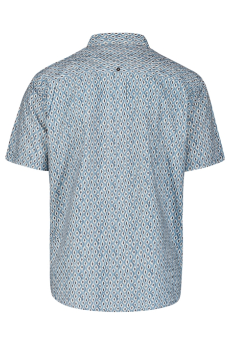 NO-EXCESS blauwe heren overhemd | Achteraanzicht