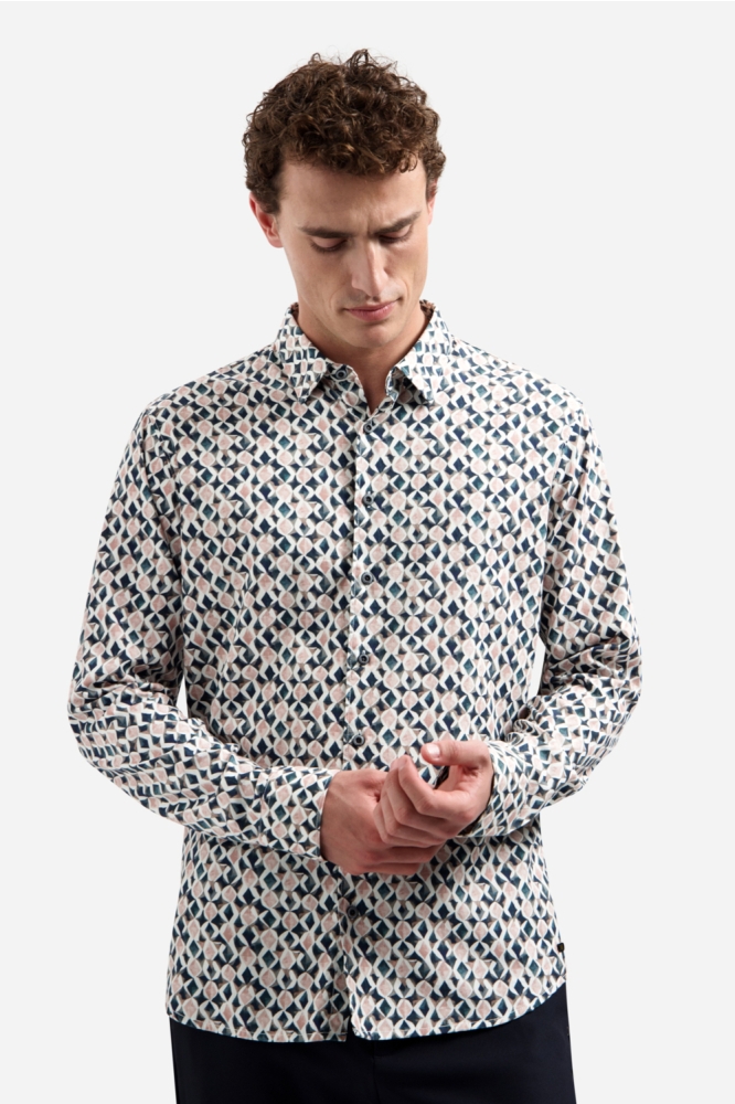 NO-EXCESS roze heren overhemd | Model vooraanzicht