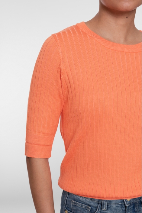 Geisha oranje dames trui | Close up