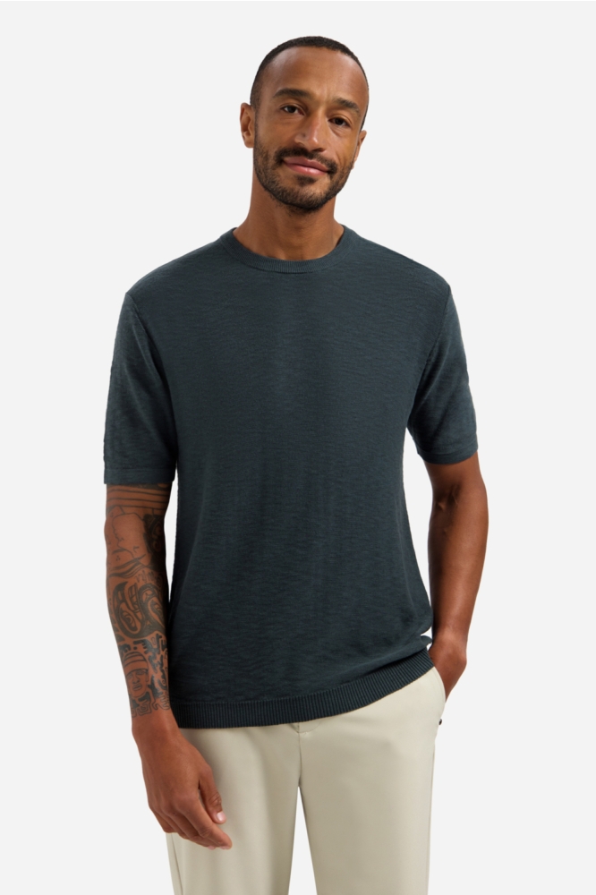 NO-EXCESS grijze heren t-shirt | Model vooraanzicht