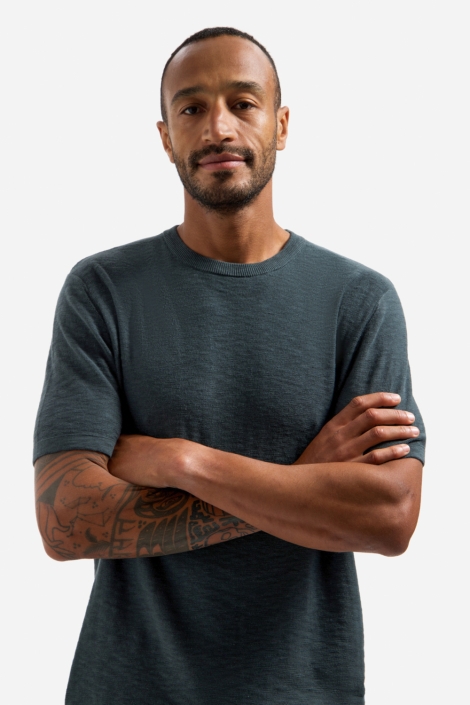 NO-EXCESS grijze heren t-shirt | Model vooraanzicht