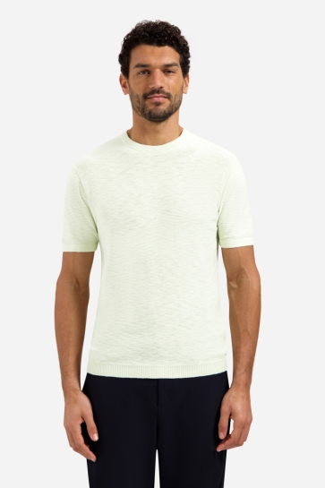 NO-EXCESS T-shirt GEBREID SLUB T SHIRT 31240262SN 057 SEAGREEN