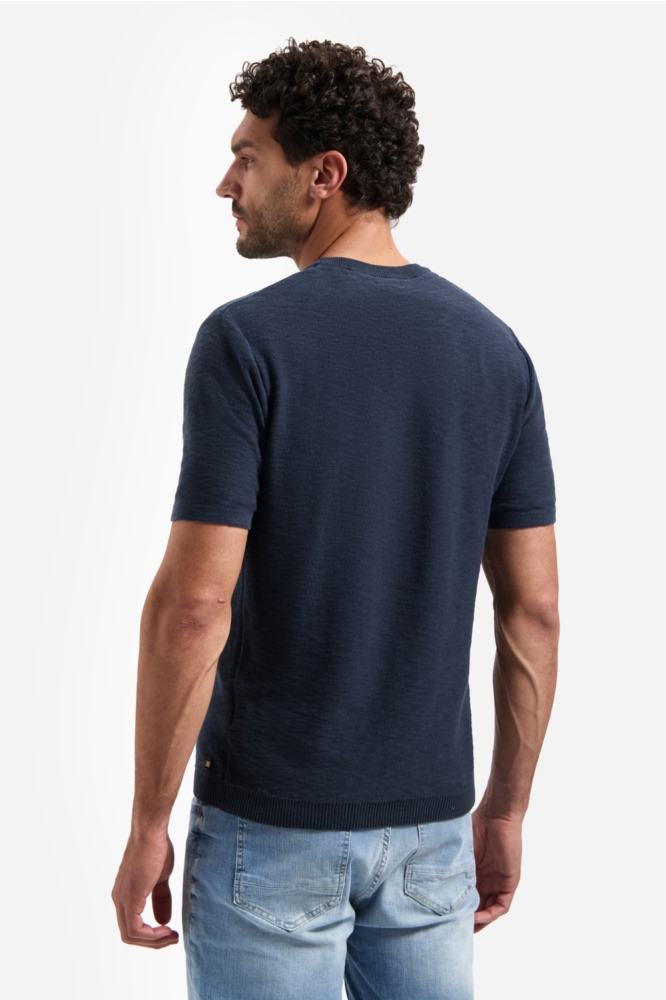 NO-EXCESS blauwe heren t-shirt | Model achteraanzicht