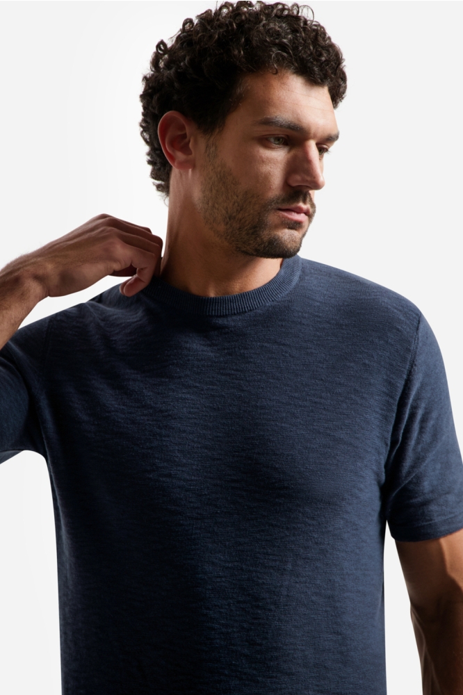 NO-EXCESS blauwe heren t-shirt | Close up
