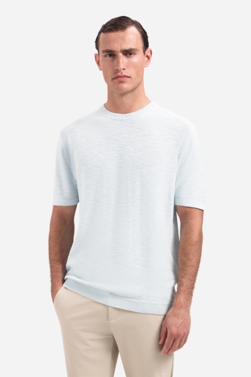 NO-EXCESS T-shirt GEBREID SLUB T SHIRT 31240262SN 134 SKY
