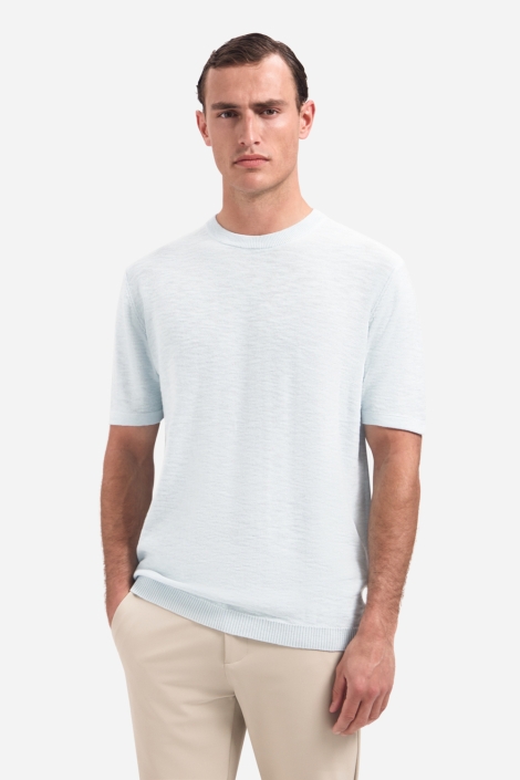 NO-EXCESS blauwe heren t-shirt | Model vooraanzicht