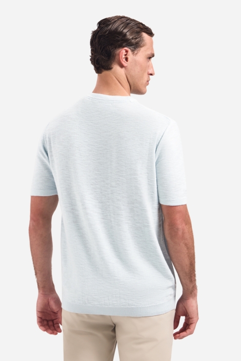 NO-EXCESS blauwe heren t-shirt | Model achteraanzicht
