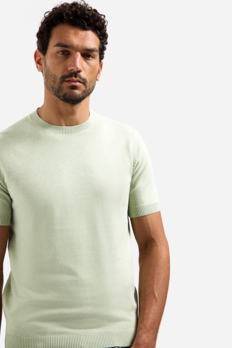 NO-EXCESS groene heren t-shirt | Model vooraanzicht