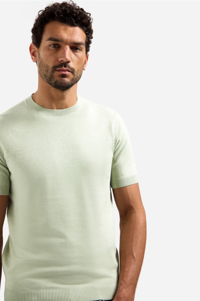 NO-EXCESS groene heren t-shirt | Model vooraanzicht