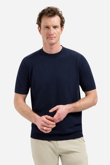 NO-EXCESS T-shirt GEBREID T SHIRT MET STRUCTUUR 31240359 078 NIGHT