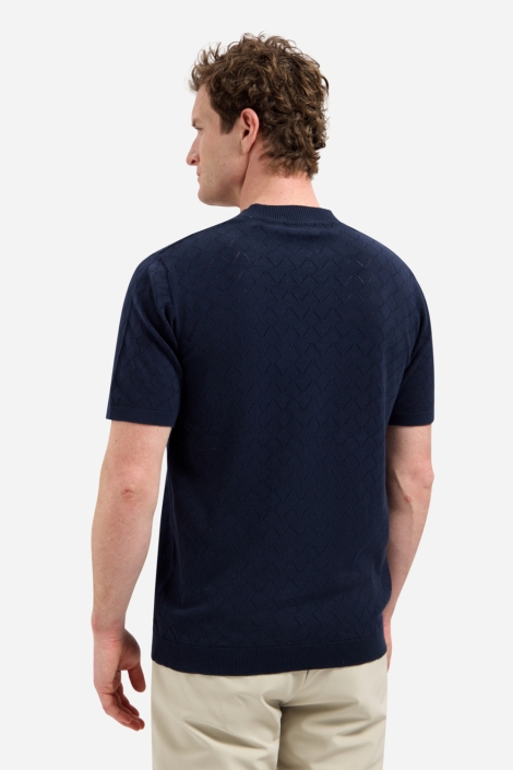 NO-EXCESS blauwe heren t-shirt | Model achteraanzicht