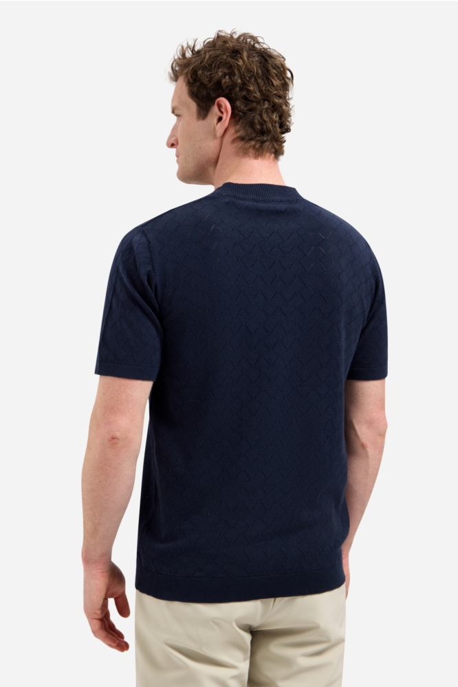 NO-EXCESS blauwe heren t-shirt | Model achteraanzicht