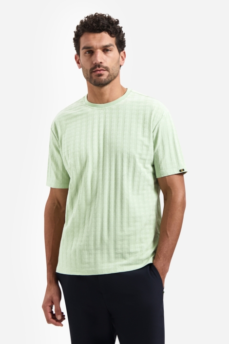 NO-EXCESS groene heren t-shirt | Model vooraanzicht