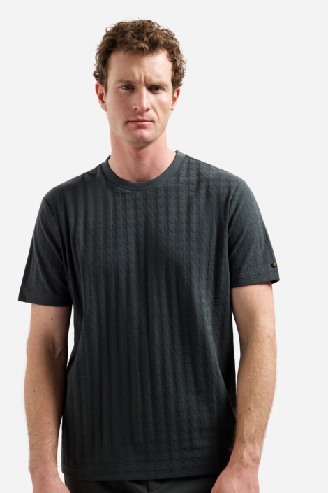 NO-EXCESS groene heren t-shirt | Model vooraanzicht