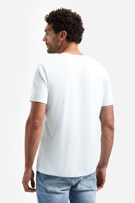 NO-EXCESS blauwe heren t-shirt | Model achteraanzicht