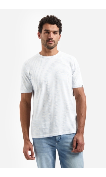 GESTREEPT T SHIRT MET RONDE HALS 31340215SN 030 BLAUW