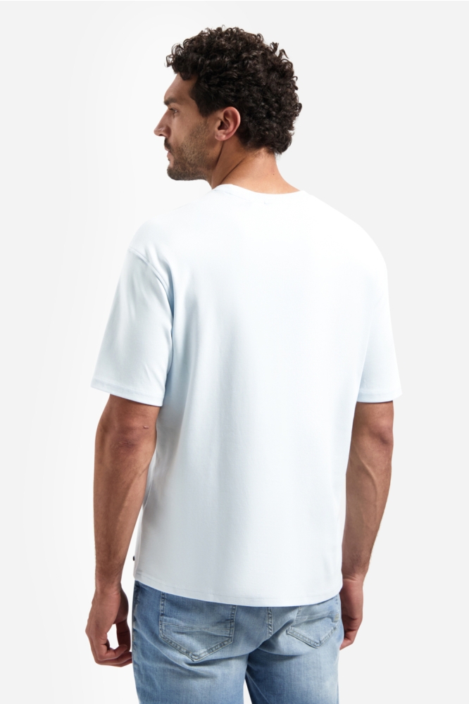 NO-EXCESS blauwe heren t-shirt | Model achteraanzicht