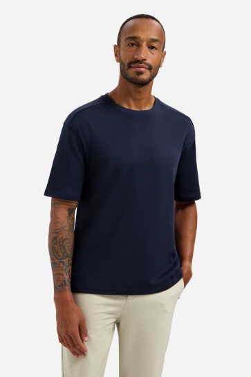 NO-EXCESS t-shirt crewneck solid heavy interl Blauw