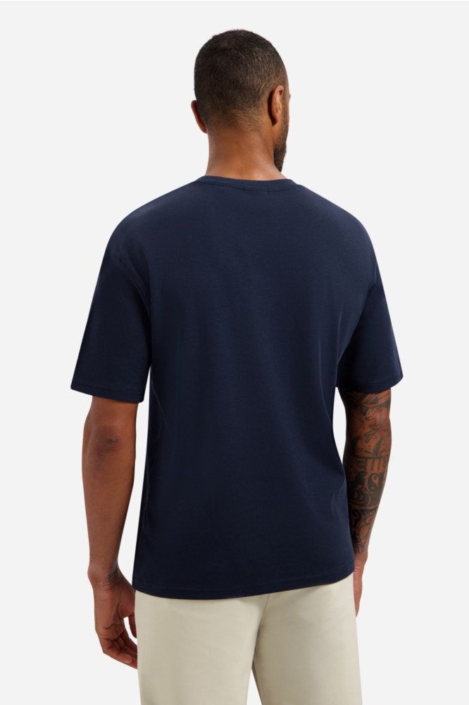 NO-EXCESS blauwe heren t-shirt | Model achteraanzicht