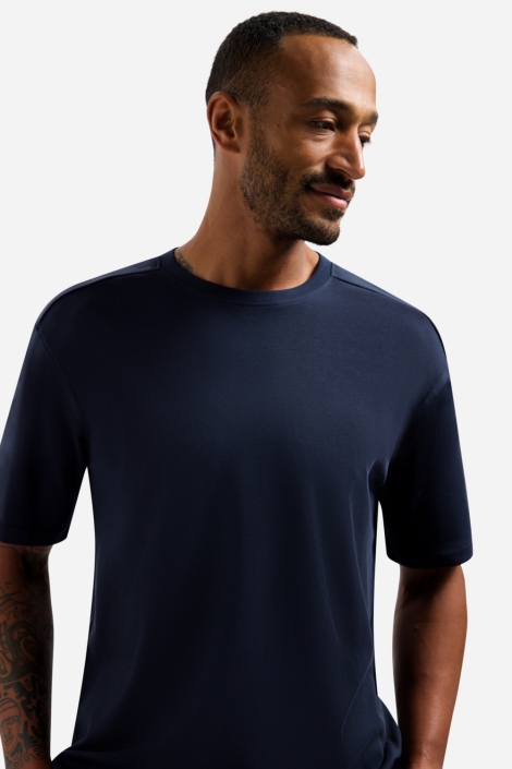 NO-EXCESS blauwe heren t-shirt | Model vooraanzicht