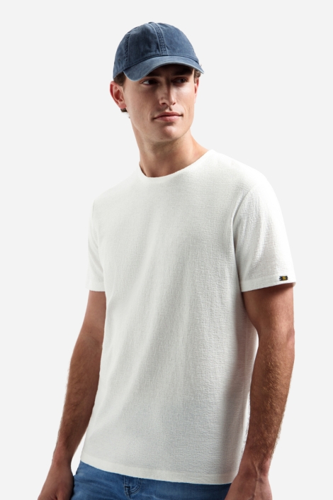 NO-EXCESS witte heren t-shirt | Model vooraanzicht