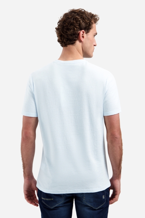 NO-EXCESS blauwe heren t-shirt | Model achteraanzicht